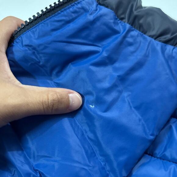 Save The Duck Women Large Neha Cropped Puffer Jacket Blue Ultra Lightweight Coat - Picture 7 of 12